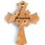 Wooden Wall Hanging Cross with Silver Plated Jesus Christ Corpus, INRI, Jerusalem Engraved on Back, Hand Made, 4 crosses