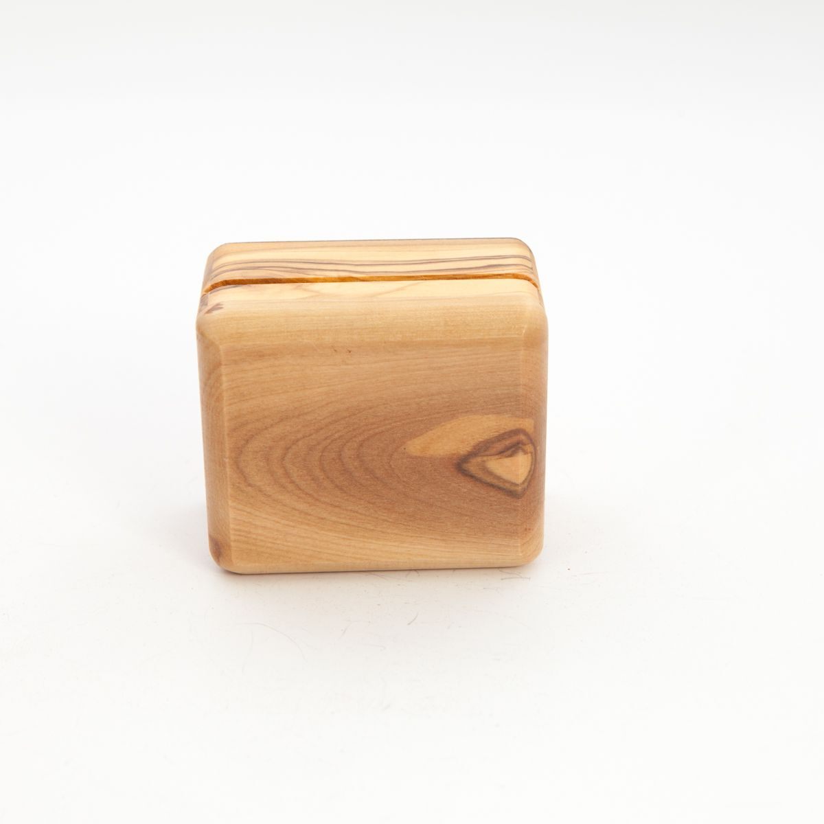 Plain Rounded Corners Square Olive Wood Box