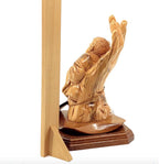 “Protected by the Hand of God” Sculpture 8.5" Tall, Made from Holy Land Olive Wood