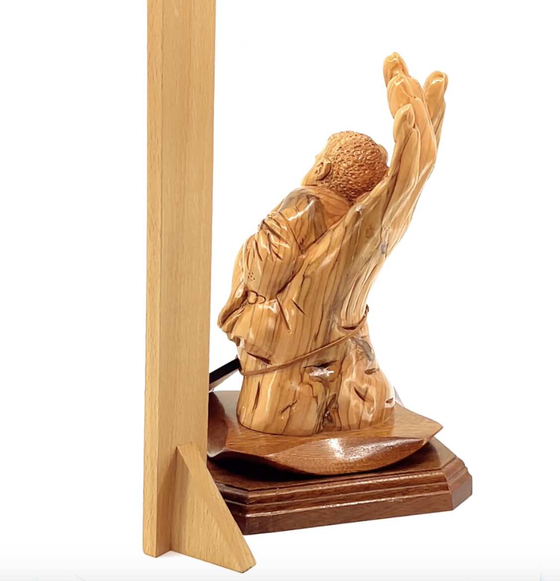 “Protected by the Hand of God” Sculpture 8.5" Tall, Made from Holy Land Olive Wood
