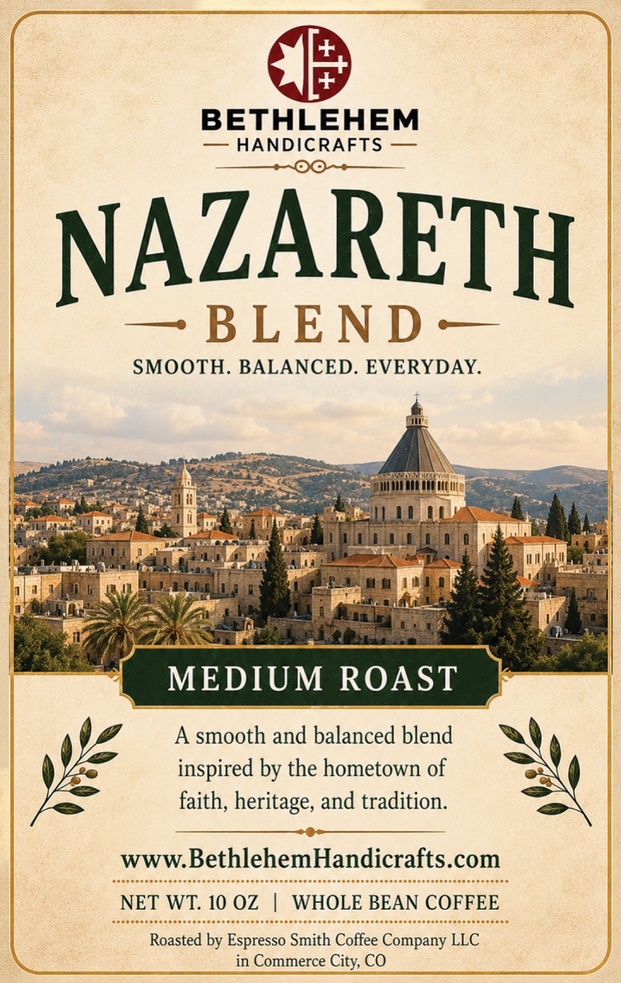 Nazareth Blend coffee label